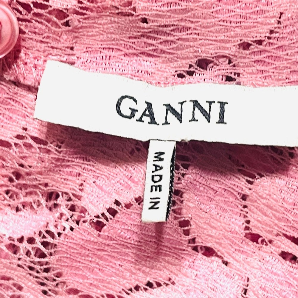 Ganni Lace BodySuit in pink Sz 38/ Sz M - Picture 7 of 10